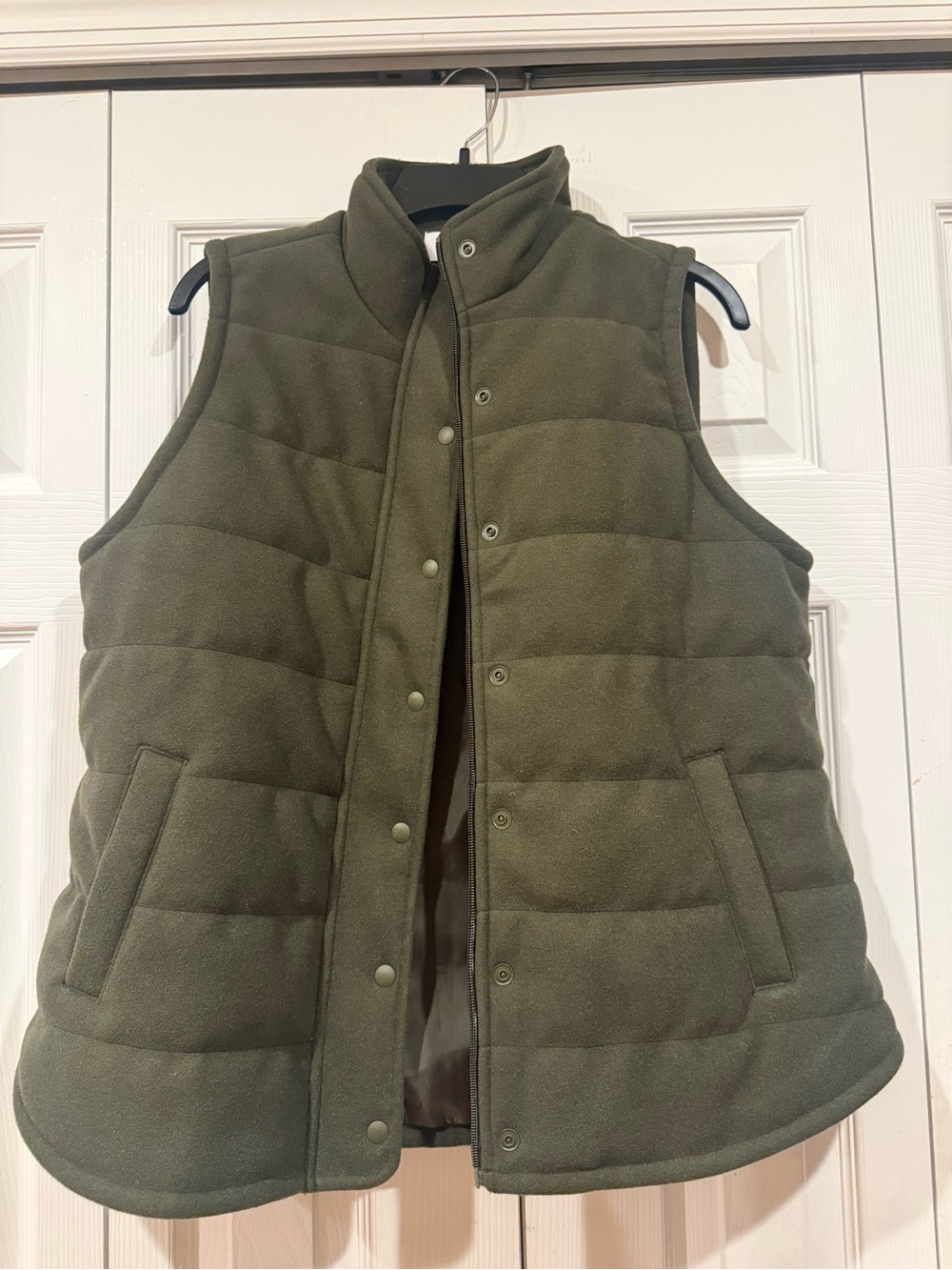 croft & barrow Olive Green Quilted Fleece Vest